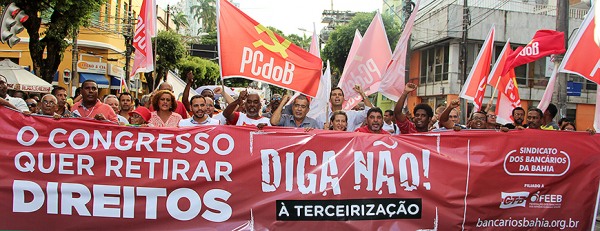 marcha contra a terceirização