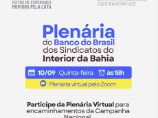 Plenária do BB dos sindicatos do interior da Bahia será nesta quinta-feira 10.9.26 plenaria bb 2 01b29
