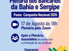 Segunda tem plenária dos Bancários da Bahia e Sergipe 17.8 card plenaria e assembleia e3321